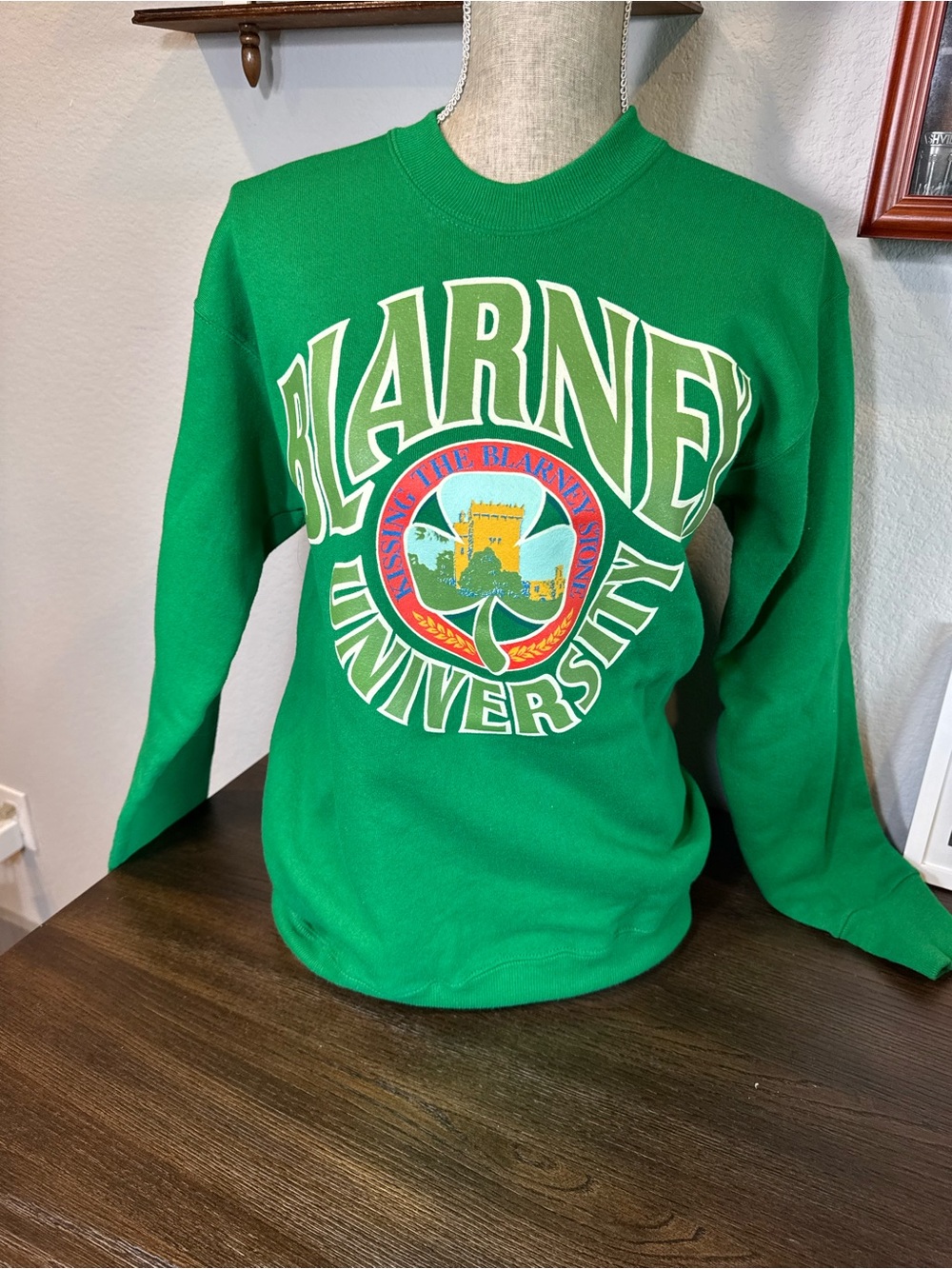 Vintage Green Blarney University Ireland Crewneck Sweatshirt